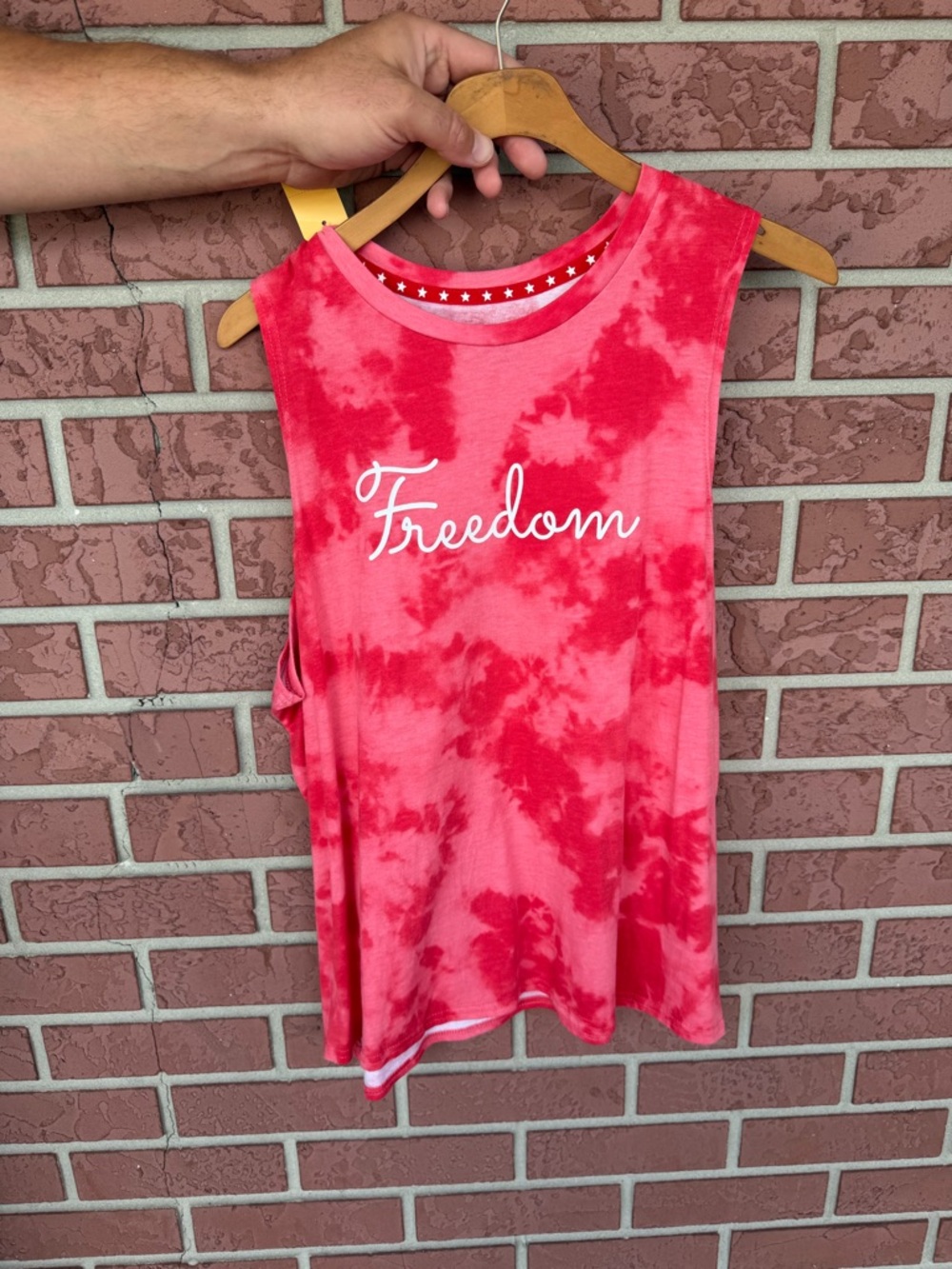 Celebrate It Red and Pink Tie-Dye Tank Top